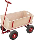 Izzy Bollerwagen Holz Kinder Luftreifen 100kg für alle Gelände Geeignet (Holzbollerwagen mit...