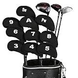 10 Stück Schlägerkopfhüllen für Eisen Schlägerhauben Golf Langer Hals Schützen Golfschläger...