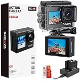 SJCAM Upgraded SJ4000 Action Kamera 4K Ultra HD Dual Screen Unterwasserkamera 98FT Wasserdicht,...