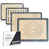 Lazymi 4 Stück Antihafte Backmatte Silikon mit Messung für Macaron/Kuchen/Brot/Pizza Matte...