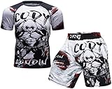 Cody Lundin Herren Kompressions-Shorts Kurzarm und Thai-Shorts Fight MMA Kickboxen Shorts Training...