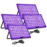 BOWEICORE 4 Stück 150W UV Schwarzlicht Blacklight IP66 Wasserdichte Schwarzlicht Led Strahler, UV...