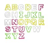 ilauke 26tlg. Fondant Buchstaben Ausstecher groß Ausstechform Modellierwerkzeug farbig Alphabet...