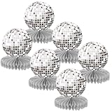 WUIOWPPIC Disco Deko Tischaufsätze Tischaufsatz Disco Deko Tisch Discokuge Dekor Party Tischdeko...