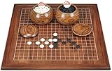 YOMMIOO Schach Portable Set Go Spiele Doppelseitiges Holzbrett Go Set Für Erwachsene Anfänger...