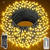 Ollny Lichterkette außen 40M 400 LED Lichterkette Weihnachtsbaum außen innen mit Fernbedienung...