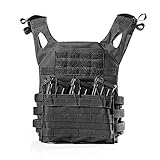 Jieaissna Outdoor Sicherheitsweste Airsoft Weste Jagd Verstellbare Weste Schwarz, Schwarz, Medium
