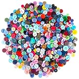 1000 Stück Bunte Knöpfe, Runde Bastelknöpfe, Harz Knöpfe Rund Knöpfe, Candy Farben Kleine...