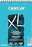 CANSON XL Aquarelle C400039170: Aquarellpapier - Aquarellblock in DIN A4 - 300g - mit Spiralbindung...