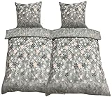 Leonado Vicenti Fleece Bettwäsche 155x220 cm 80x80 cm 2teilig Schnee EIS Kristalle Komfortgröße...