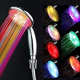 LED Duschkopf mit Farbwechsel, energiesparende Dusche Abs Beschichtungsmaterial 25 × 11 × 2 cm...