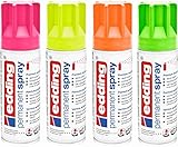 Permanent Spray edding 5200 neon-pink-gelb-orange-grün 4x200ml Set - hochdeckender Acryllack...