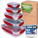 Viwares Frischhaltedosen mit Deckel - 5er Set - Aufbewahrungsbox mit Deckel Küche zur Lebensmittel...