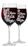 AIGAT Personalisiertes Weinglas, 450 ml, Hochzeitsgeschenke für Braut und Bräutigam, langlebiges,...