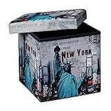 Relaxdays Faltbarer Sitzhocker 38 cm stabiler Sitzwürfel mit trendigen Motiven als praktische...