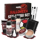 Festicy Spezialeffekt Halloween Make Up Set I SFX Komplettset mit Kunstblut, Latex, Narbenwachs und...