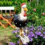 songyea Keramik Huhn Gartendeko, Hühner Gartenstecker, Gartenfiguren für Draußen Wetterfest,...