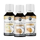 borchers Flavour Drops Probierpaket | je 1 x Cheesecake, Cookie Dough und Butterkeks | 3 x 30 ml | 0...
