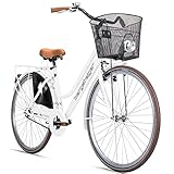 Bergsteiger Amsterdam 26 Zoll, 28 Zoll Damenfahrrad, ab 150 cm, Korb, Fahrrad-Licht, Damen-Citybike...