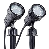 B.K.Licht - 2er Set LED Gartenstrahler außen mit Erdspieß u. Wandhalterung, schwenkbar, warmweiß,...