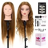 Neverland Beauty 71 cm Trainingskopf mit 60% Echthaar, Friseur-Mannequin-Kopf,...