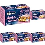 Meßmer Apfelstrudel | 18 Teebeutel | Vegan | Glutenfrei | Laktosefrei (Packung mit 5)