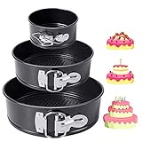 HomeMall Kuchenform Rund Set,Springform Cake Pans mit Flachboden Kuchenformen Auslaufsicher,...