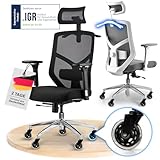ELITESEATS Bürostuhl Ergonomisch [TESTSIEGER] Kratzerfreie Rollen Atmungsaktiv | Ergonomischer...