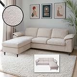 Mendler Sofa-Garnitur HWC-O71, Couch Ecksofa L-Form, Liegefläche Links/rechts, Stoff (320 g/m²)...