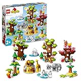 LEGO DUPLO Wilde Tiere der Welt, Zoo-Spielzeug mit Sound, 22 Tierfiguren, darunter Elefanten, Pandas...