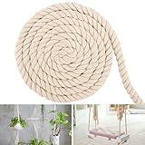 Baumwollkordel 20mm 4m, Makramee-Garnseil Tau Seil Cotton Rope Baumwollkordel Dickes Seil Weiß Seil...
