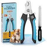 PORTENTUM Krallenschere für Hunde und Krallenschere für Katzen mit Nagelfeile Edelstahl...