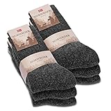 6 Paar Norweger Socken Herren Damen Wintersocken warme Wollsocken 20100 (39-42 Anthrazit)