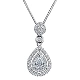 KELIEQA Roségoldener Wassertropfen-Diamant-Anhänger, Hochzeitsanhänger, Kette für Damenschmuck