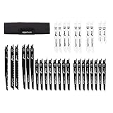 Amazon Basics Sägeblatt-Set für Säbelsägen, mit Aufbewahrungstasche, 32 Stück, Schwarz und...