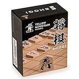 Yellow Mountain Imports Japanisches Shogi-Schachspiel aus Holz, traditionelle Koma-Spielfiguren mit...