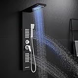 KINKIBOS LED Duschpaneel mit Armatur, 5 Funktionen Duschpaneel mit Regendusche, Nebeldusche,...