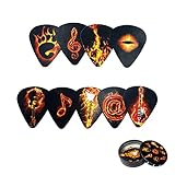 12 Stück Gitarren Picks mit Tuner für Ihre Akustik Ukulele Elektro oder Bassgitarre Zubehör für...