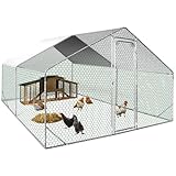 idmarket – Laufstall Hühnerstall 12 m² Park, Drahtgestell, aus verzinktem Stahl