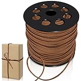 Lederschnur Lederband Faux Wildleder Schnur, 90M Faux Faden Veloursleder Band Lederschnüre...