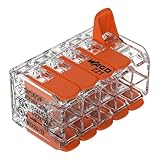 WAGO Verbindungsklemmen 221-420 | 10 Leiter, bis 4 mm², COMPACT Kabelverbinder mit Hebeln für alle...