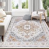 SHACOS Teppich 120 x 170 cm, Boho Teppich Wohnzimmer, Kurzflor, Rutschfester Teppich Waschbar,...