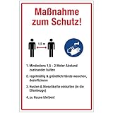 WANDKINGS Hinweisaufkleber für den Innen- und Außenbereich - Maßnahmen zum Schutz - 40x30 cm -...