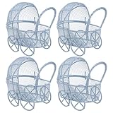 Abaodam 4 Stück Teiliges Miniatur Puppenhaus Kinderwagen aus Robustem Eisen Realistische Babywagen...