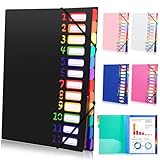 Tatxmalv A4 Dokumentenmappe, Fächermappe, Dokumentenmappe mit 12 Fächer, Mappe Organizer mit...