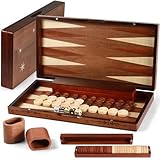 Handgefertigtes Backgammon-Set aus Holz, 40,6 x 38,9 cm, übergroße Teile, aufwendige...