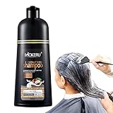 Haarfarbe Shampoo - 500ml Herbal Black Shampoo | Langfristige Farbshampoo, Herbal Black Shampoo...