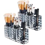 JUXINE Kosmetik Organizer,2 Stück Make Up Pinsel Aufbewahrung,6 Fächern Kristall Makeup Pinsel...
