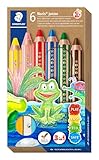 STAEDTLER 3in1 Buntstift Noris junior (Bunt-, Wachsmal- und Aquarellstift, extra bruchsicher, ideal...