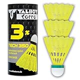 Talbot Torro Badminton und Federball TECH 350 Badmintonball, 3er Dose, Korb: Gelb, Geschwindigkeit...